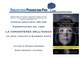 Presentazione libro "La consistenza dell'acqua"